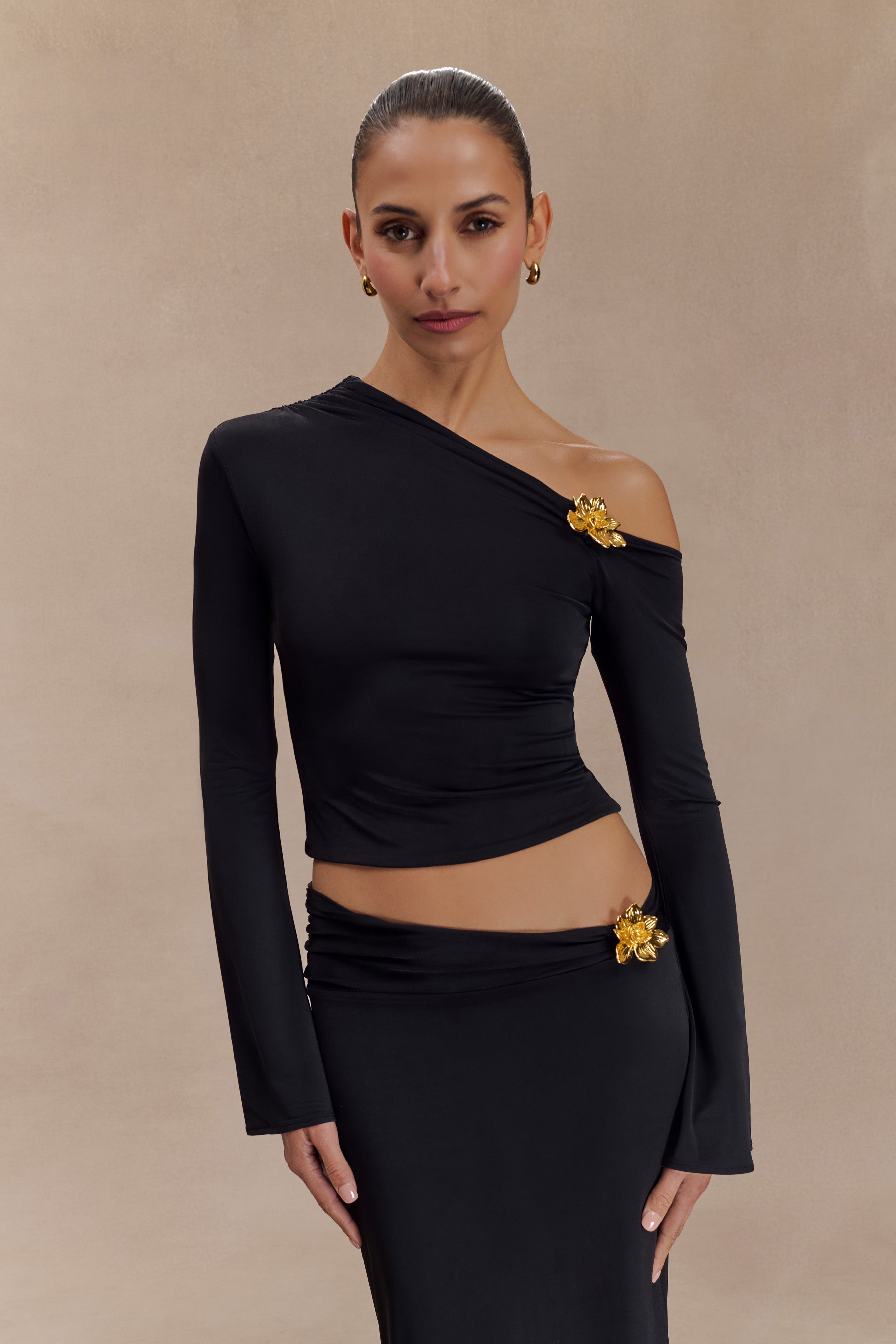 Ainsley Asymmetrical Long Sleeve Dress