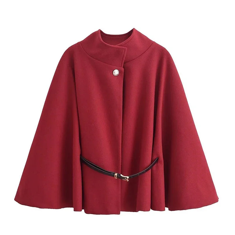 Elowen | Elegant Belted Cloak Coat
