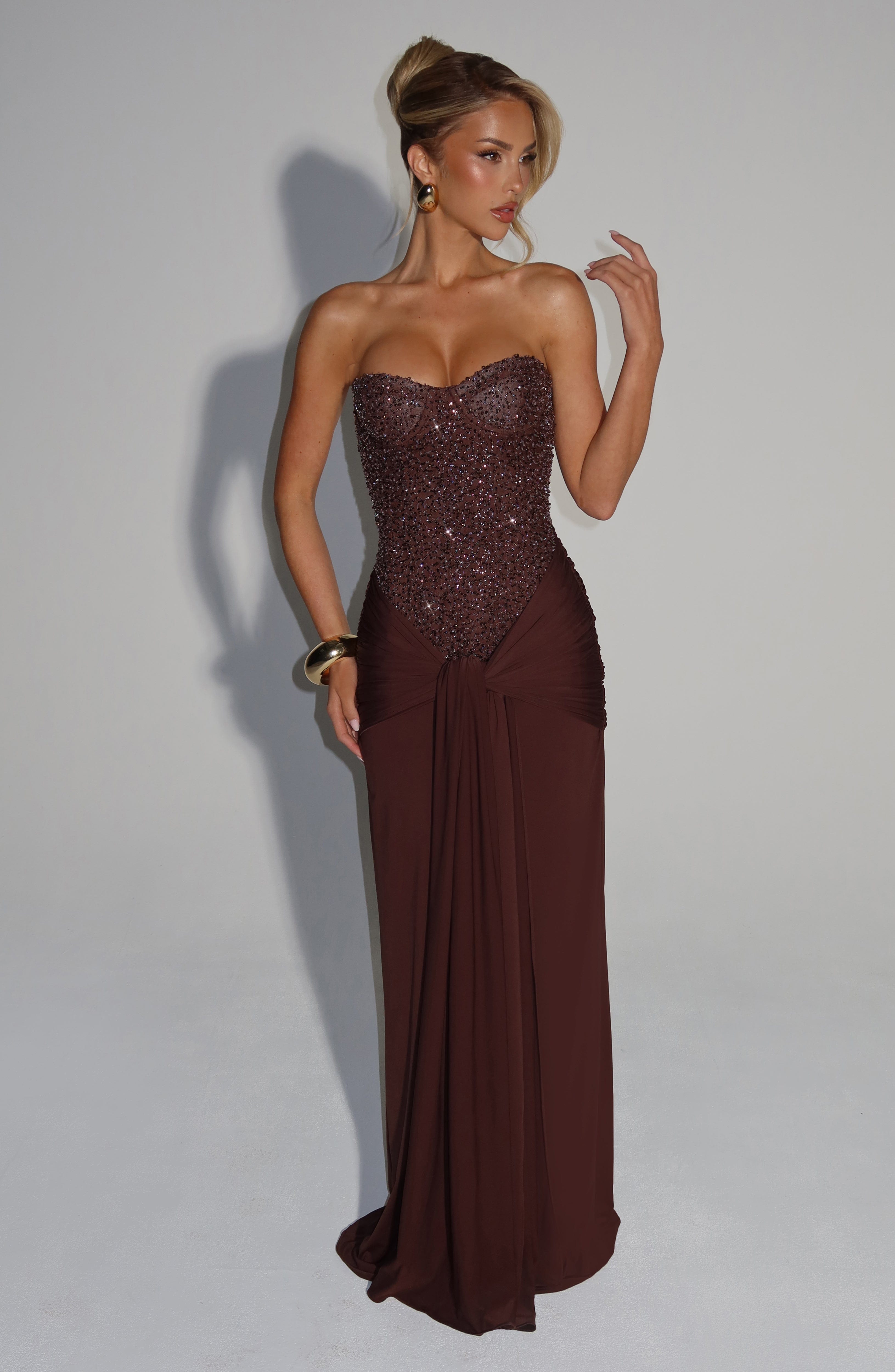 Elina | Elegant Plum Brown Maxi