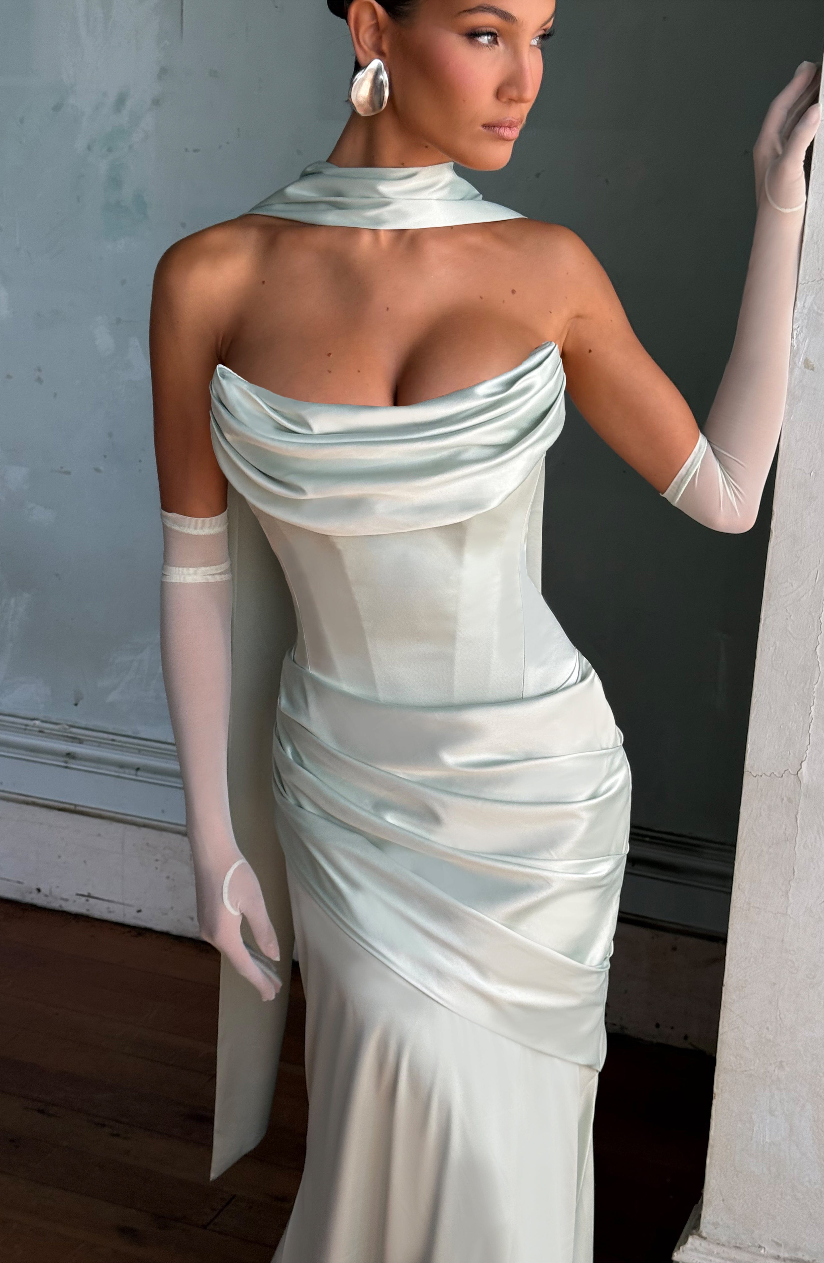 Amaris | Soft Mint Maxi Dress