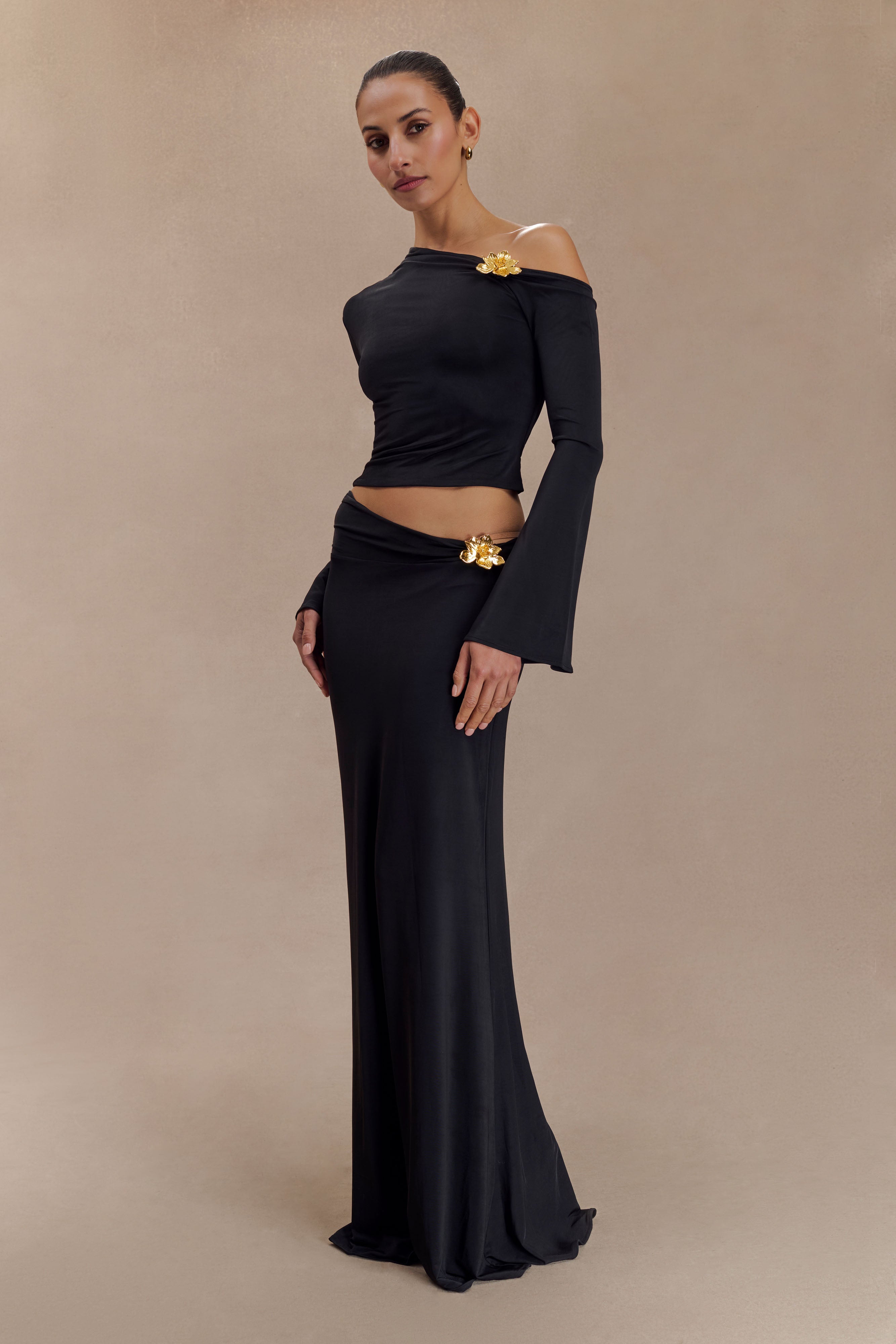 Ainsley Asymmetrical Long Sleeve Dress