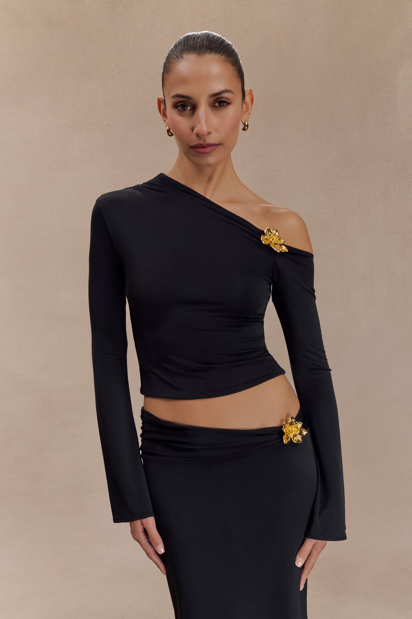 Ainsley Asymmetrical Long Sleeve Dress