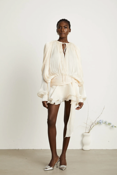 Stella Pleated Ruffled Mini Dress