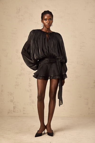 Stella Pleated Ruffled Mini Dress