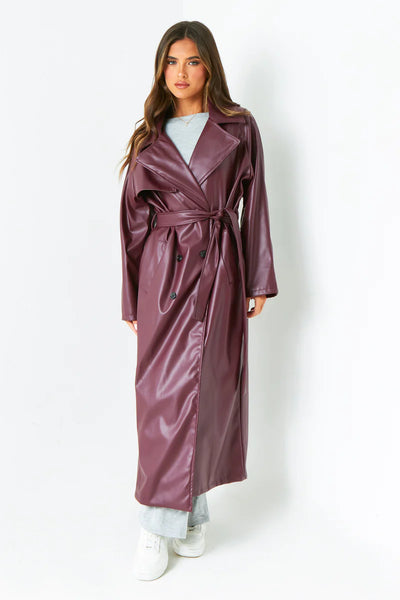 Dani Leather Trench Coat