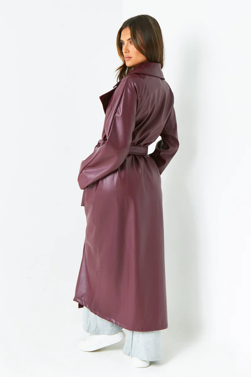 Dani Leather Trench Coat