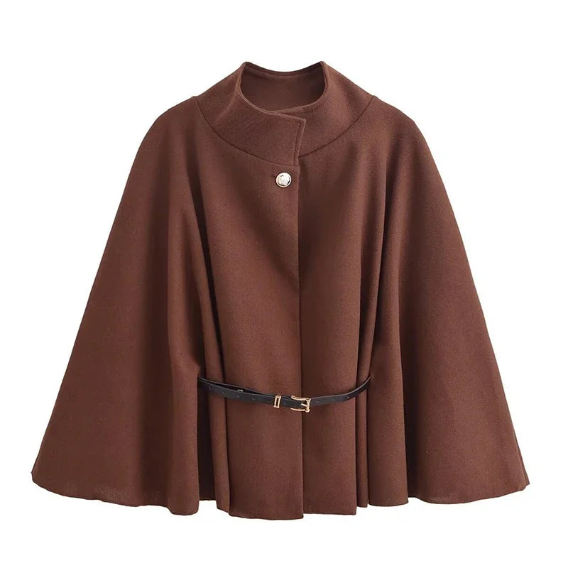 Elowen | Elegant Belted Cloak Coat
