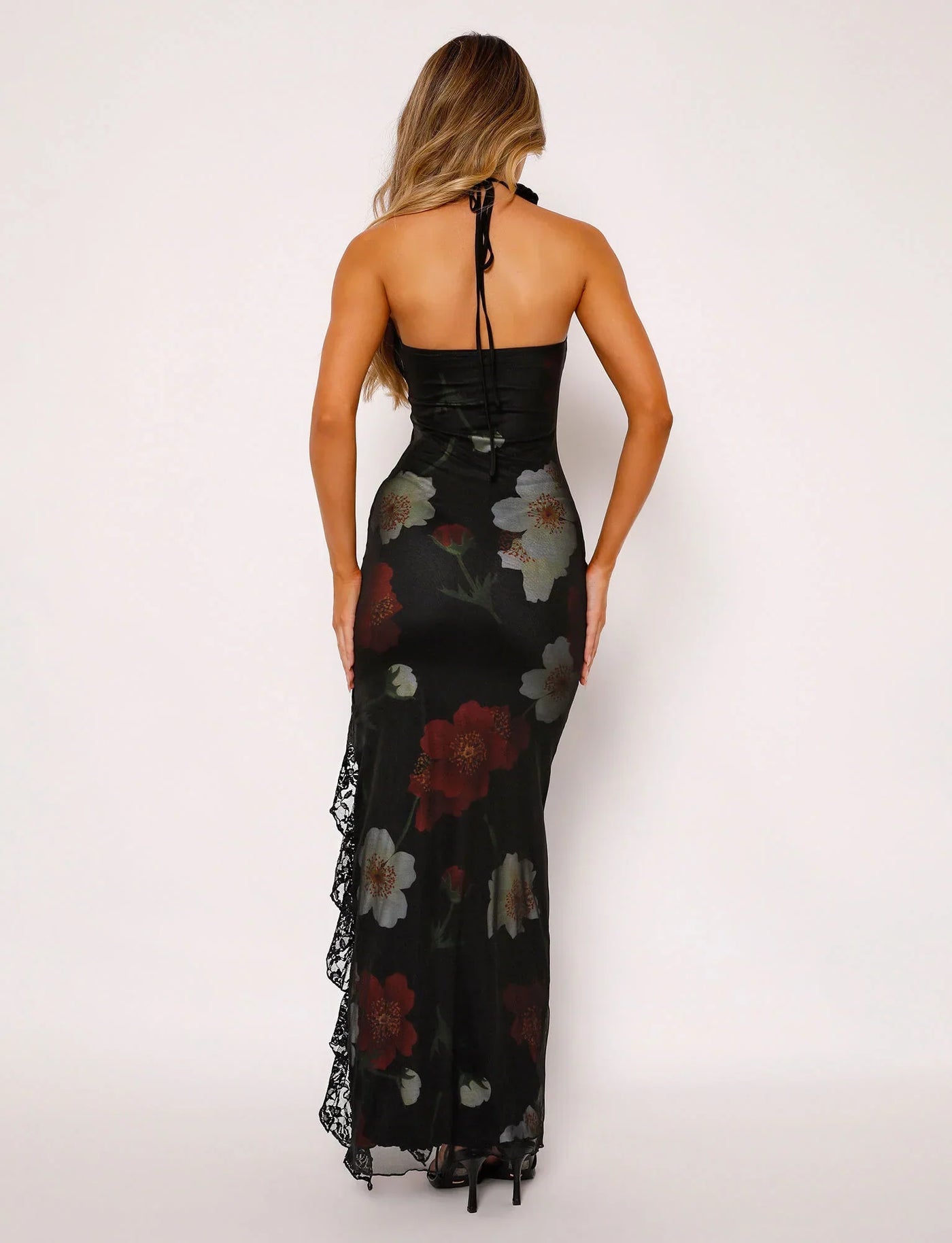 Nima Black Rose Maxi Dress