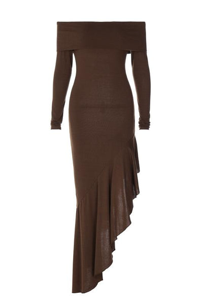 Riva Asymmetrical Off-Shoulder Dress