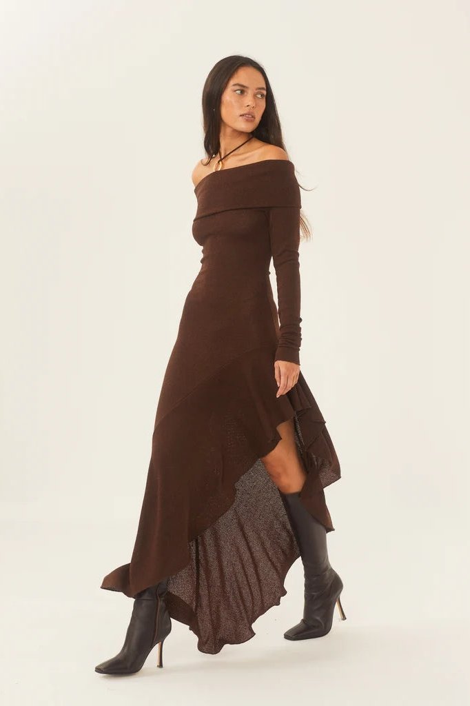 Riva Asymmetrical Off-Shoulder Dress